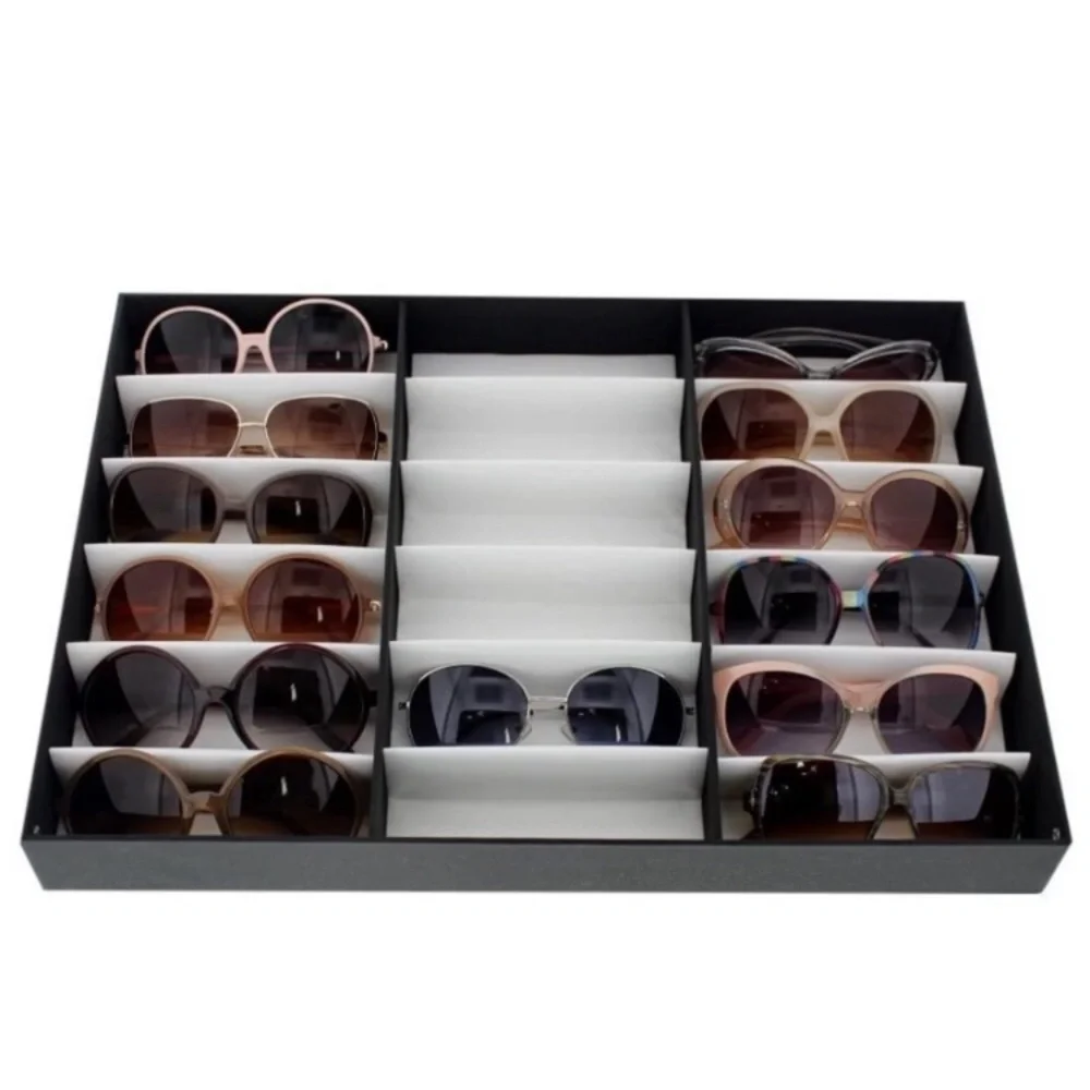 Sunglasses Organizer Stand, 18 Slot Display Case